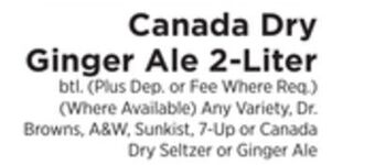 ShopRite Ginger ale 2-liter offer