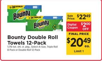 ShopRite Double roll towels 12-pack offer