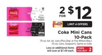 ShopRite Coke mini cans 10-pack offer