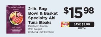 ShopRite 2-lb. bag specialty ahi tuna steaks offer