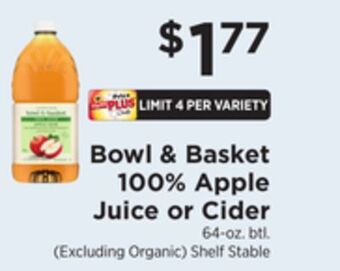 ShopRite 100% apple juice or cider offer