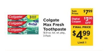 ShopRite Max fresh toothpaste offer