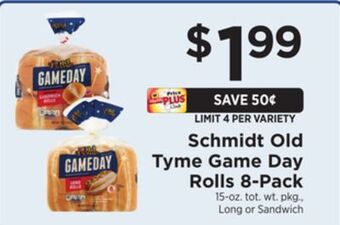 ShopRite Old tyme game day rolls 8-pack offer