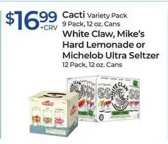 Rite Aid Cacti, White Claw, Mike's Hard Lemonade Or Michelob Ultra Seltzer offer