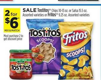 Dollar General Tostitos Chips Or Salsa Or Fritos offer