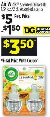 Dollar General Air Wick Scented Oil Refills offer