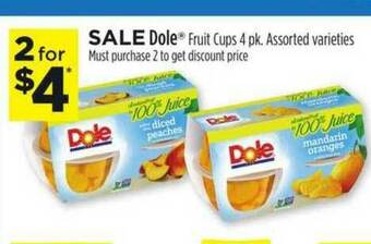 Dollar General Dole Fruit Cups offer