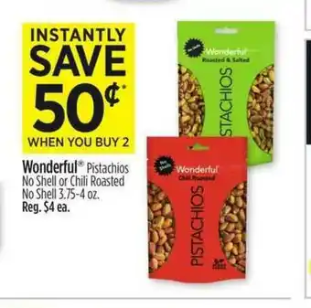 Dollar General Wonderful Pistachios No Shell Or Chili Roasted No Shell offer