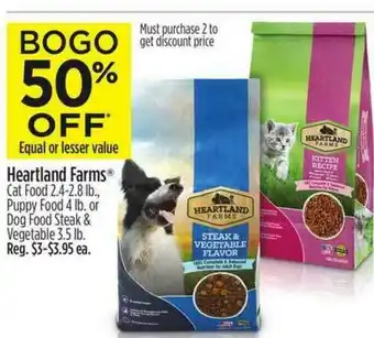 Dollar General Heartland Farms Cat Food, Puppy Food Or Dog Food Steak & Vegetable offer