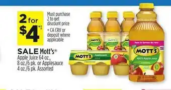 Dollar General Mott's Apple Juice Or Applesauce offer