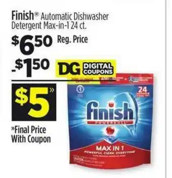 Dollar General Finish Automatic Dishwasher Detergent Max-in-1 offer