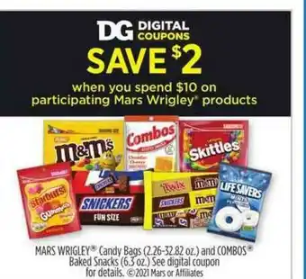 Dollar General Mars Wringley Candy Bags And Combos Baked Snacks offer