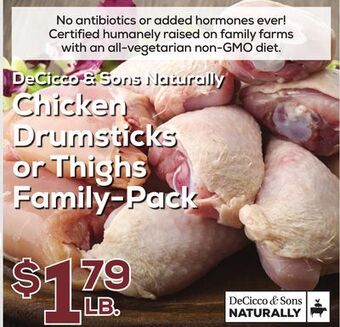 DeCicco & Sons Decicco & sons naturally chicken drumsticks or thighs family-pack offer