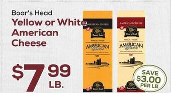 DeCicco & Sons Boar's head yellow or white american cheese offer