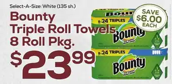 DeCicco & Sons Bounty triple roll towels 8 roll pkg. offer