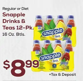 DeCicco & Sons Snapple drinks & teas 12-pk offer