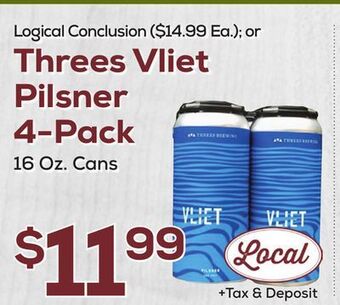 DeCicco & Sons Threes vliet pilsner 4-pack offer