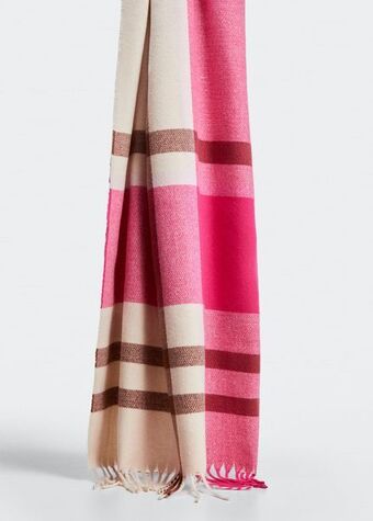 Mango Fringed check scarf offer