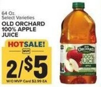 Food Lion OLD ORCHARD 100% APPLE JUICE 64 oz offer