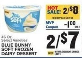 Food Lion 46 Oz Select Varieties BLUE BUNNY SOFT FROZEN DAIRY DESSERT offer