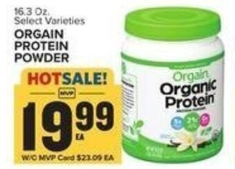 Food Lion 16.3 Oz. Select Varieties ORGAIN PROTEIN POWDER offer