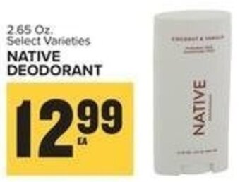 Food Lion 2.65 Oz. Select Varieties NATIVE DEODORANT offer