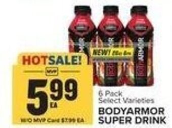 Food Lion 6 Pack Select Varieties BODYARMOR SUPER DRINK offer