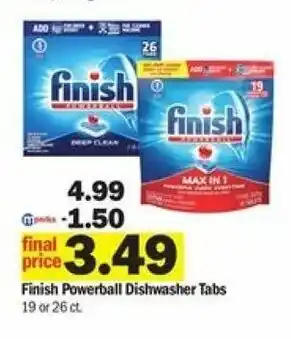 Meijer Finish Powerball Dishwasher Tabs offer