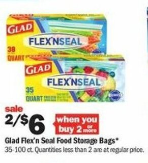 Meijer Glad Flex'n Seal Food Storage Bags offer