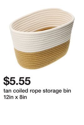 Five Below Tan coiled rope storage bin 12in x 8in offer