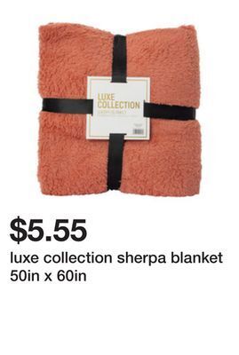 Five Below Luxe collection sherpa blanket 50in x 60in offer