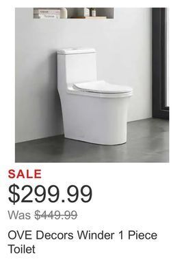 Costco Ove decors winder 1 piece toilet offer