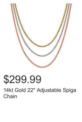 Costco 14kt gold 22 adjustable spiga chain offer