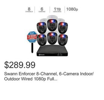 Costco Swann enforcer 8-channel, 6-camera indoor/outdoor wired 1080p full hd 1tb dvr security system with yard stake offer