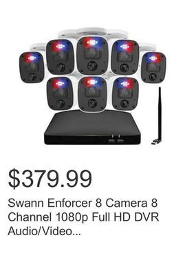 Costco Swann enforcer 8 camera 8 channel 1080p full hd dvr audio/video security system - swdvk-846808mqbwf offer