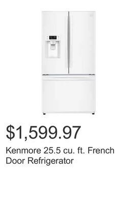 Costco Kenmore 25.5 cu. ft. french door refrigerator offer