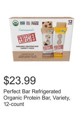 Costco Perfect bar refrigerated organic protein bar, variety, 12-count offer