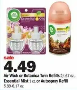 Meijer Air Wick Or Botanica Twin Refills, Essential Mist offer