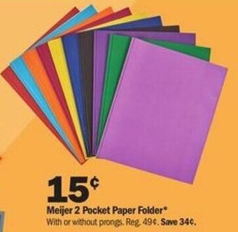 Meijer Meijer 2 Pocket Paper Folder offer