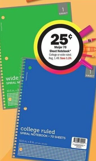 Meijer Meijer 70 Sheet Notebook offer