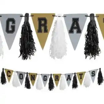 Party City Black, gold & silver tassel garland offer