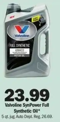 Meijer Valvoline Synpower Full Synthetic Oil offer