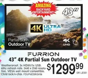 ABC Warehouse Furrion 43" 4K Partial Sun Outdoor TV offer