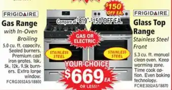 ABC Warehouse Gas Range, Glass Top Range offer