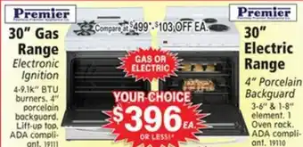 ABC Warehouse 30" Gas Range, 30" Electric Range offer