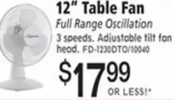 ABC Warehouse 12" Table Fan offer