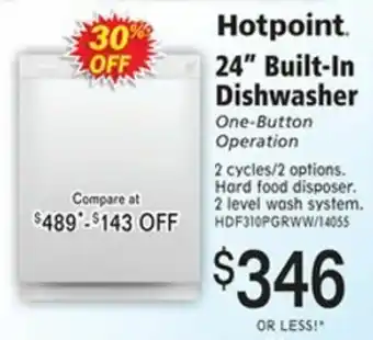 Hotpoint 24" Built-In Dishwasher