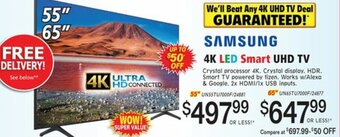 ABC Warehouse Samsung 4K LED Smart UHD Tv offer