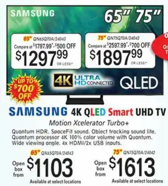 ABC Warehouse Samsung 4k QLED Smart UHD Tv offer