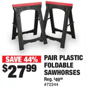 Pair Plastic Foldable Sawhorses
